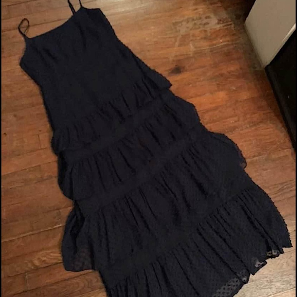 J Crew Silk Swiss Dot Ruffled Dress